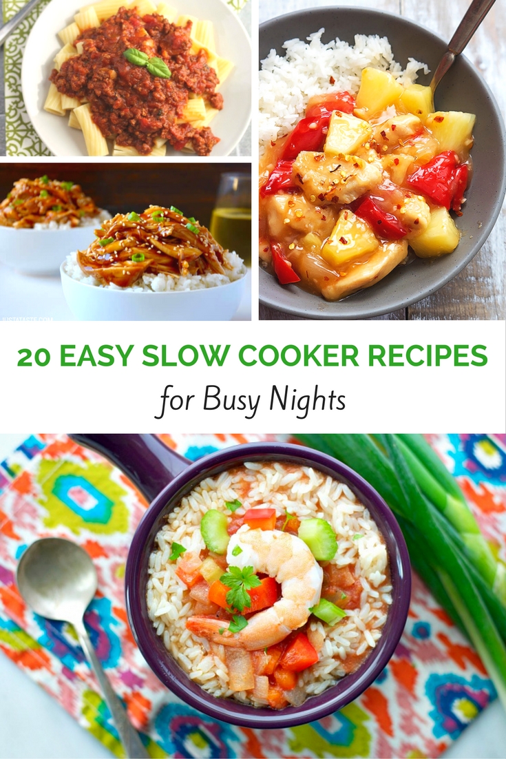 20 Delicious and Easy Slow Cooker Recipes for easy weeknight meals! Get dinner on the table fast with these quick and easy recipes for your crockpot! craftaholicsanonymous.net