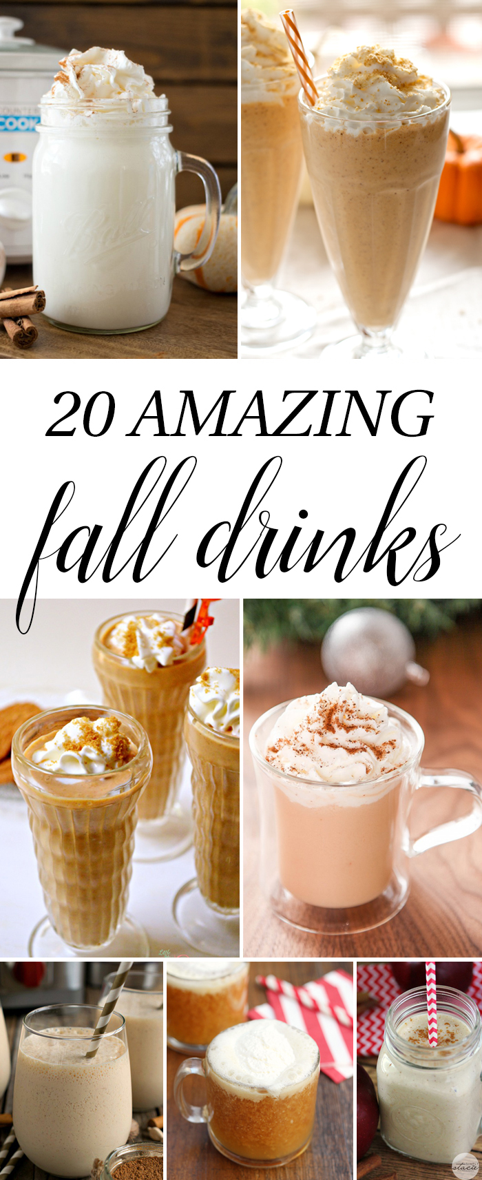 20 Amazing Fall Drinks - apple cider, pumpkin spice, lattes, frappuccinos, caramel, and spice - everything fall for your parties and cool nights! craftaholicsanonymous.net