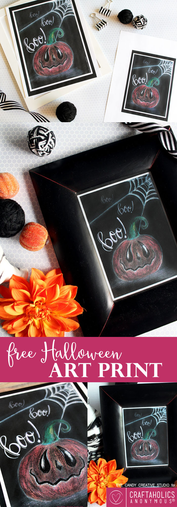 Download this free halloween chalk art print for your ghoulish gallery wall! Add to your Halloween decor with this free printable!