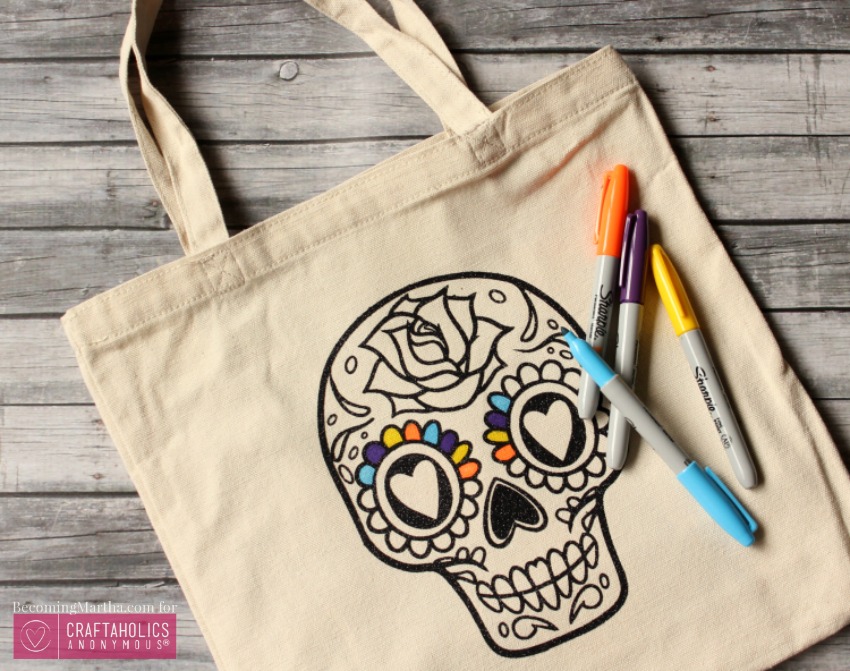 halloween idea, sugar candy skull, day of the dead, sharpie marker craft, halloween