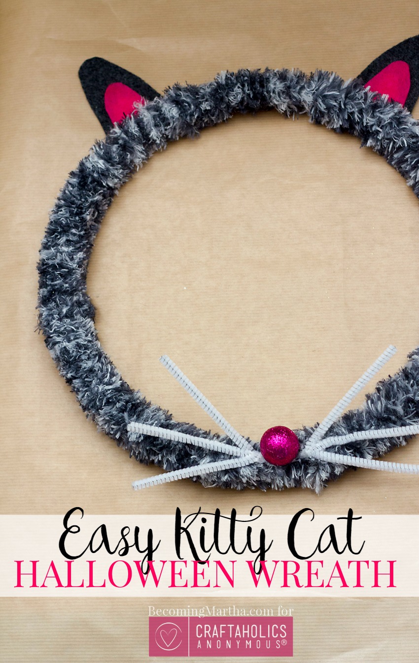 easy halloween cat wreath