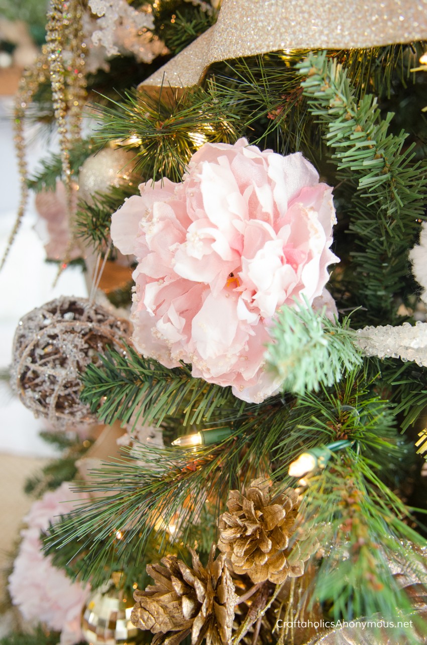 Pink Floral Christmas Tree