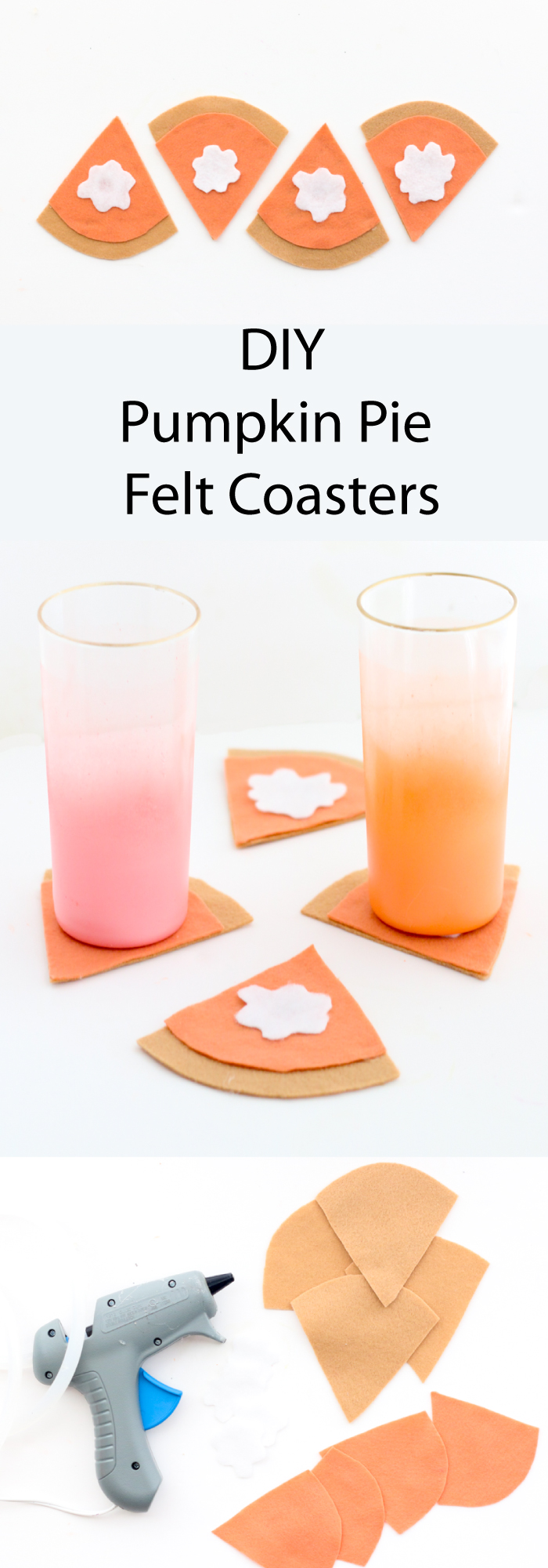 Easy Felt Pumpkin Pie Coasters