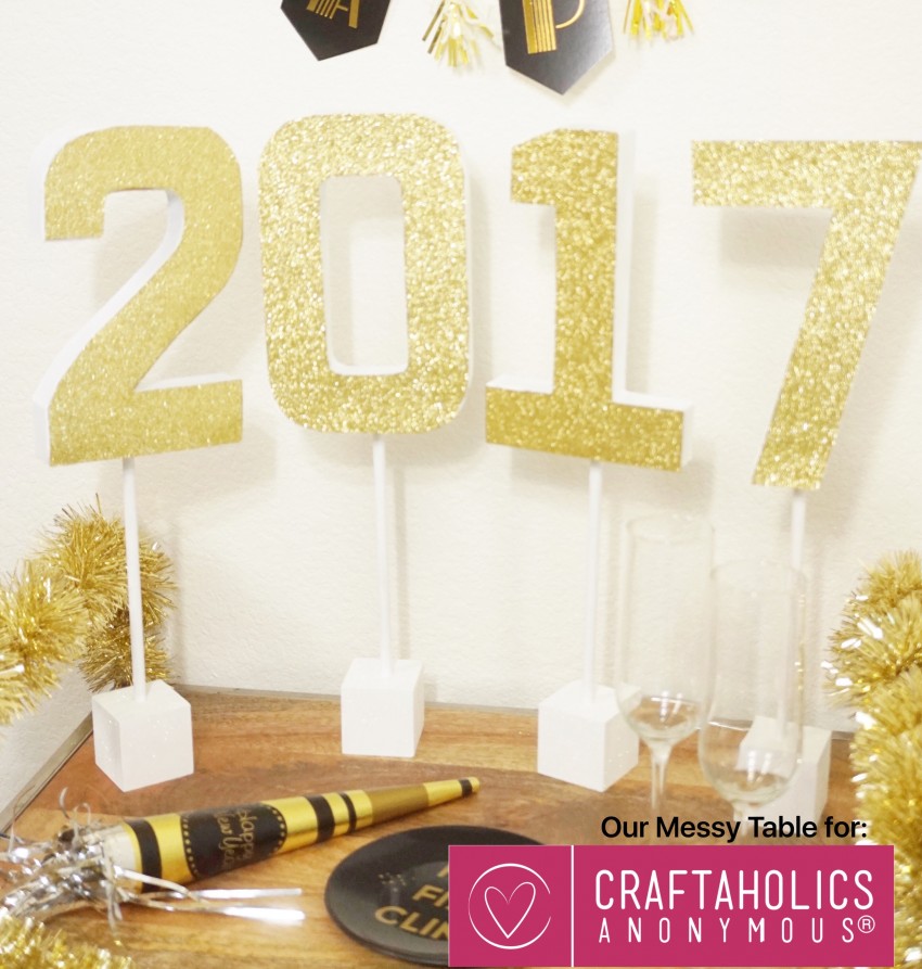 New Year's Eve 2017 Table Topper Glitter 2017 Glitter New Year's Eve Craft