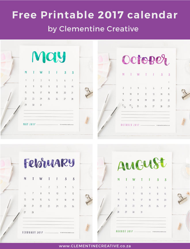 free printable 2017 calendars 