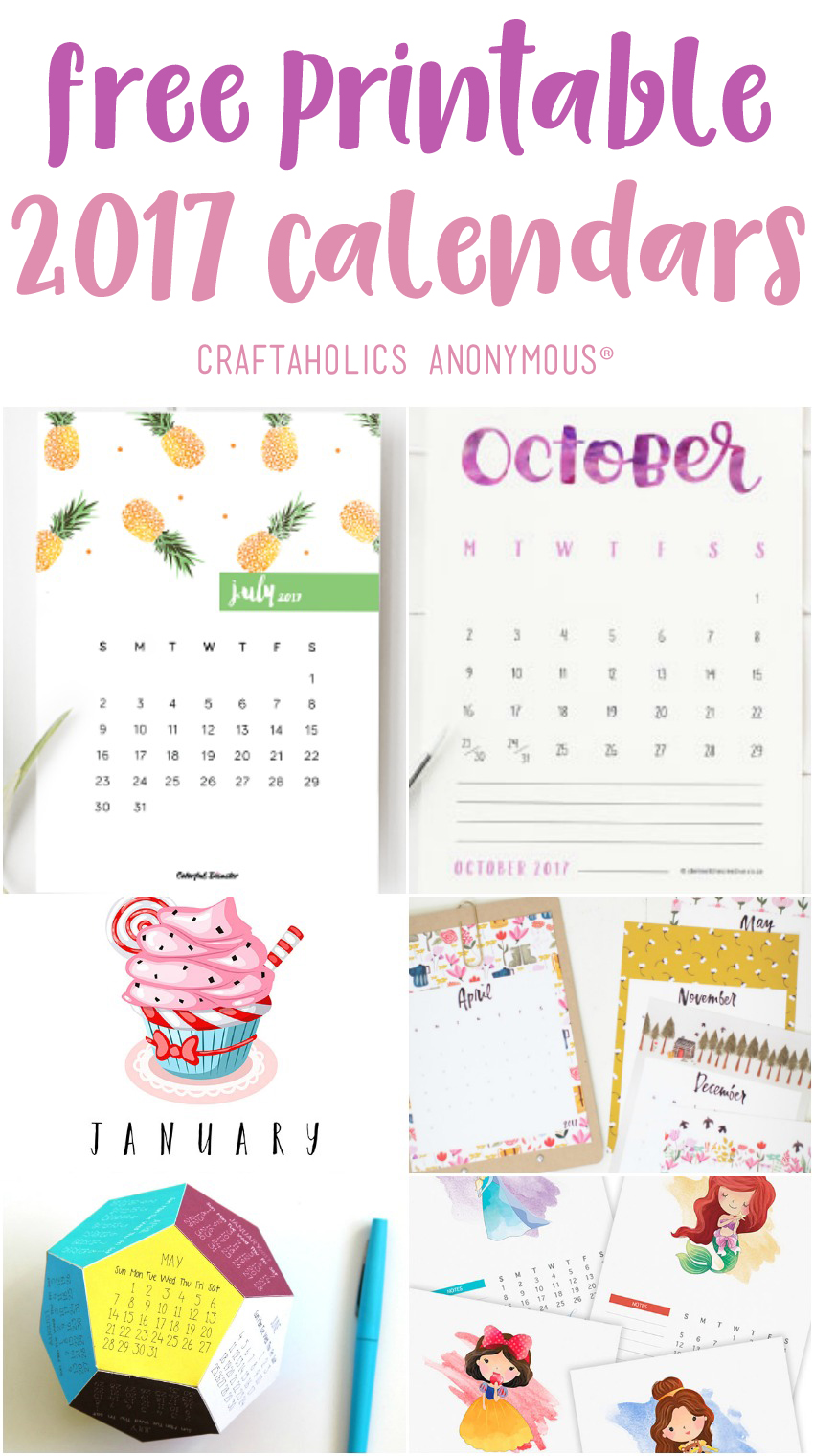Free Printable 2017 Calendars Free Calendar 2017 Calendar