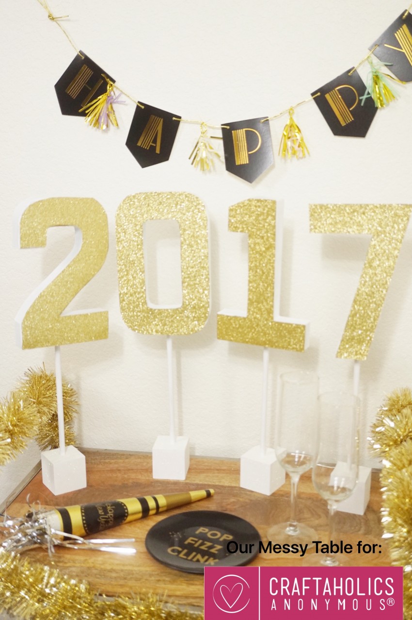 New Year's Craft Glitter Table Topper