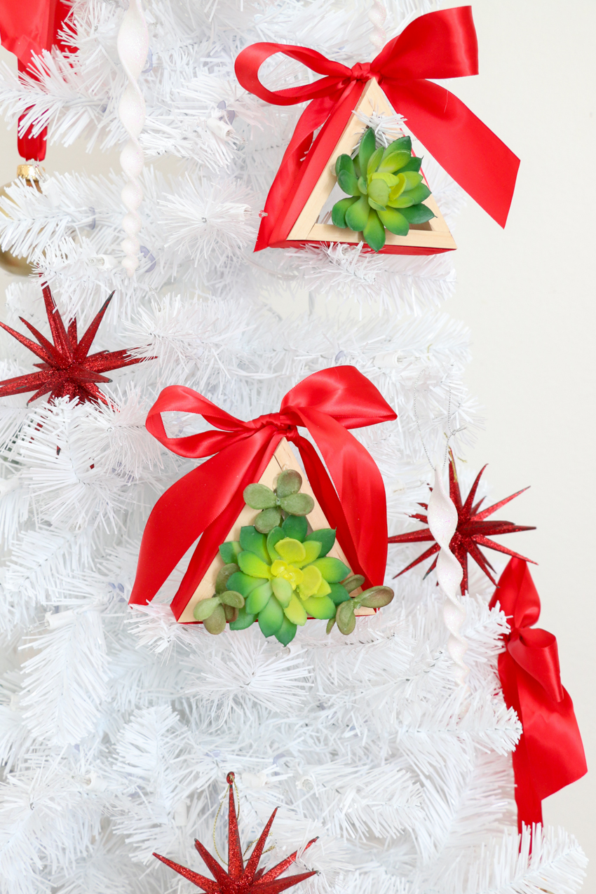 Simple Wooden Tree Succulent Ornaments