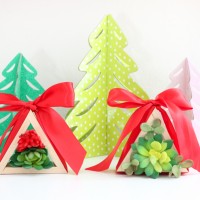 Simple Wooden Tree Succulent Ornaments