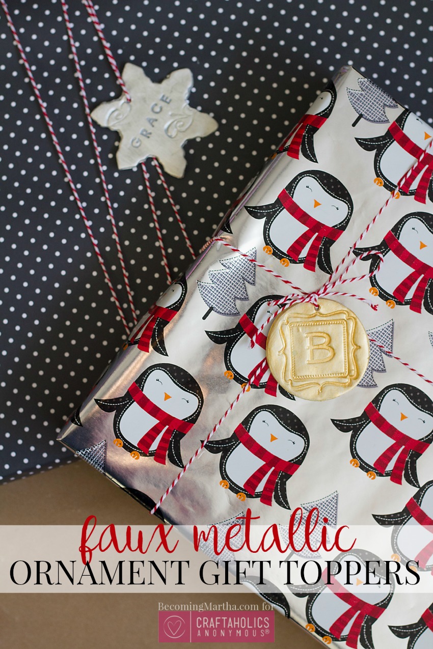 easy gift toppers faux metallic gift topper idea