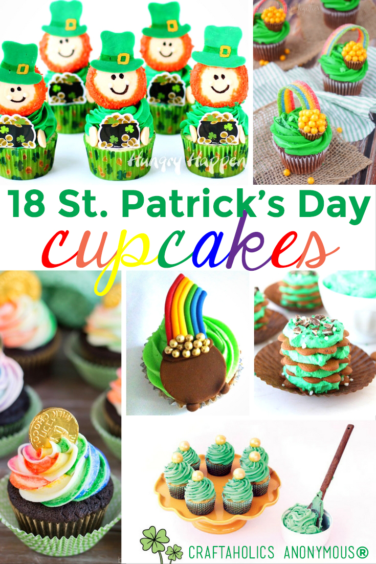 18 St. Patricks Day Cupcakes from Craftaholics Anonymous