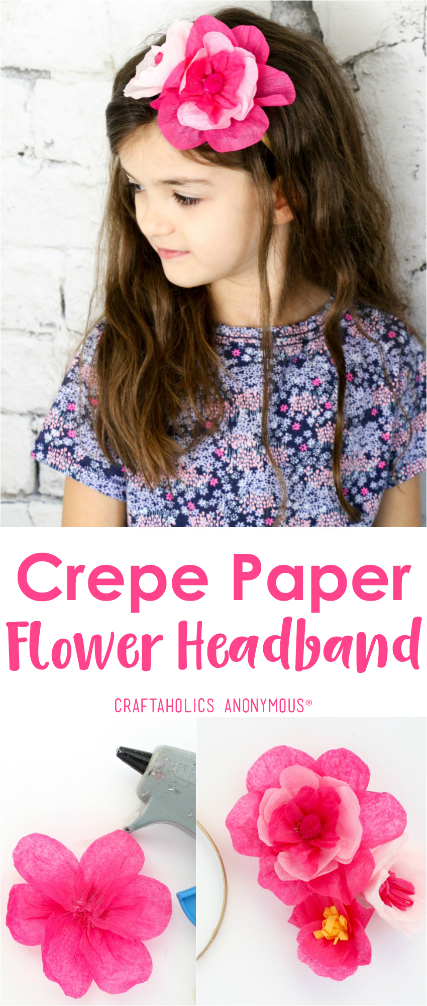 Easy Crepe Paper Flower Headband