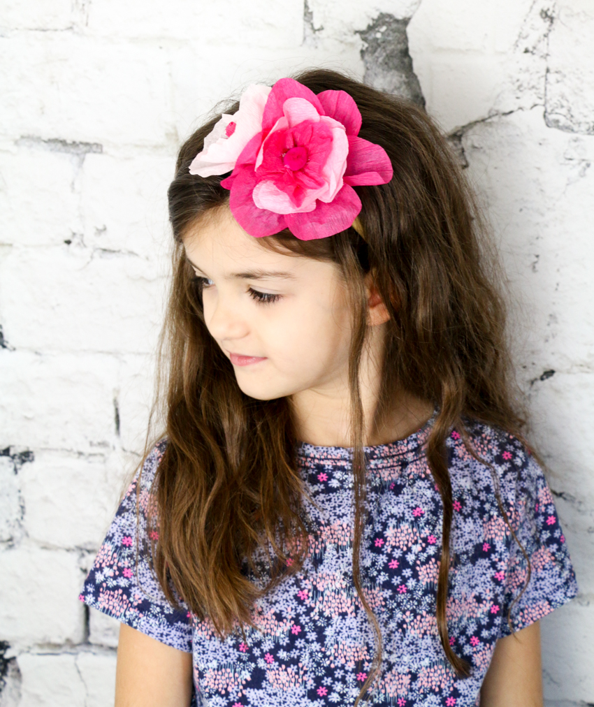 Delicate Crepe Paper Flower Headband