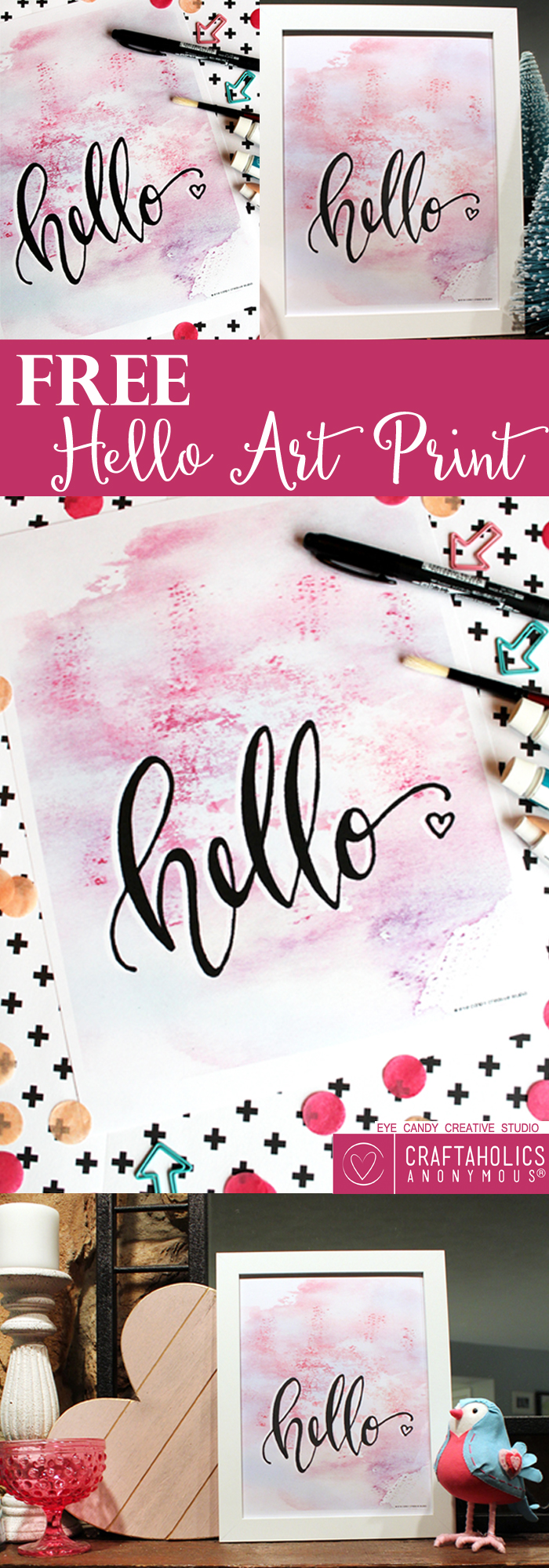 This pretty Valentine's Day print is great for year-round decor! Download your free printable here: craftaholicsanonymous.net