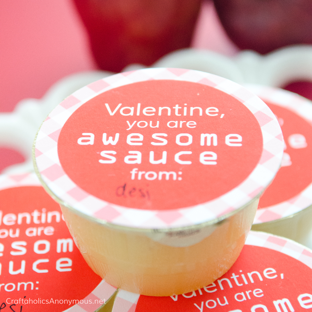 Applesauce Valentine Printable || Valentine, you are awesome sauce!