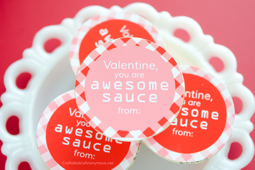 Awesomesauce Valentine || healthy valentine ideas, applesauce valentine printable