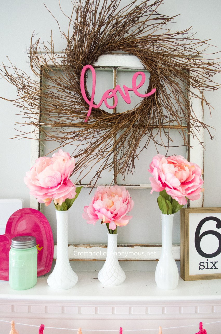 DIY Valentine's day Wreath, Valentine mantel, Valentine decor