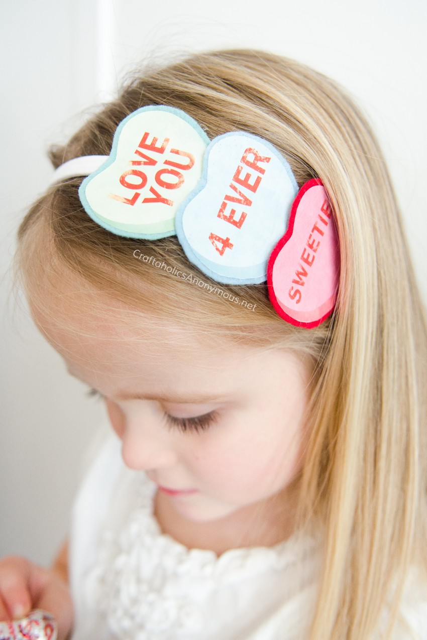 conversation heart headband tutorial || Valentine craft