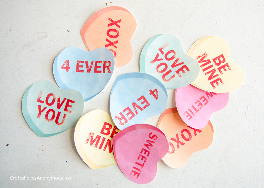 Conversation hearts craft idea - Valentine's Day