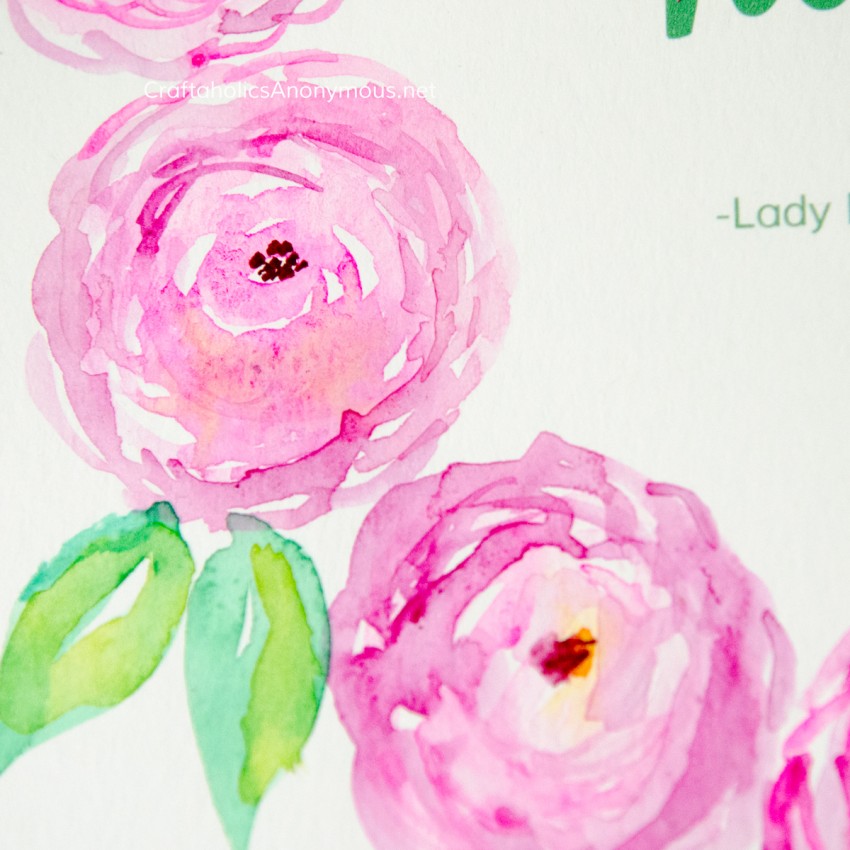 Watercolor pink peonies