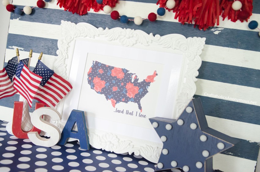 4th of July Decor and crafts - free printable
