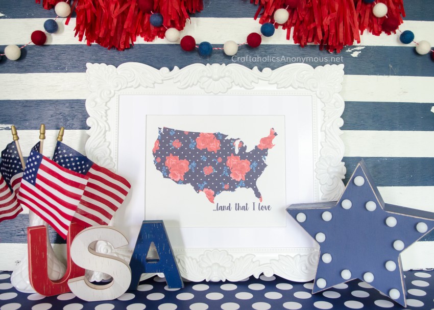 DIY 4th of July Decor and crafts - free printable