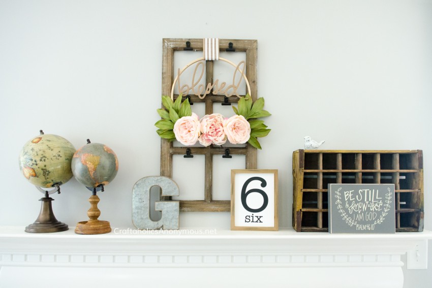 Farmhouse mantel decor