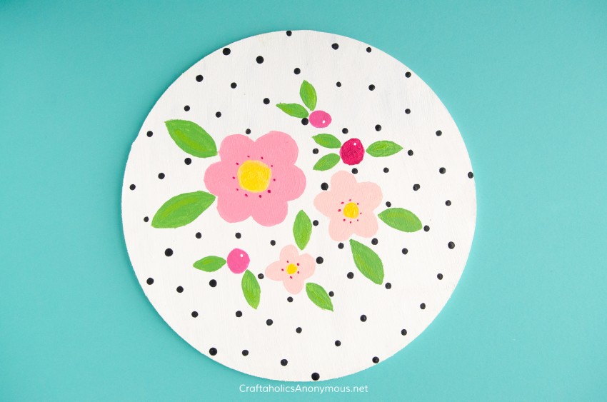 Florals and polka dots DIY painting craft