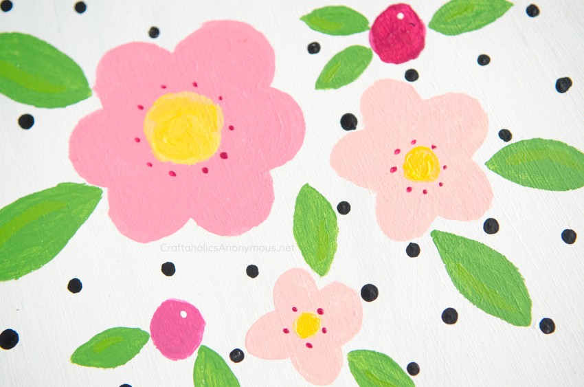 DIY Hand painted Flowers and Polka Dots craft