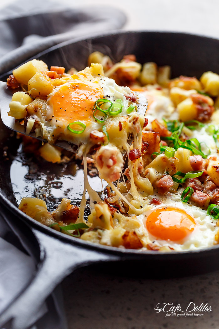 Cheesy Bacon & Egg Hash