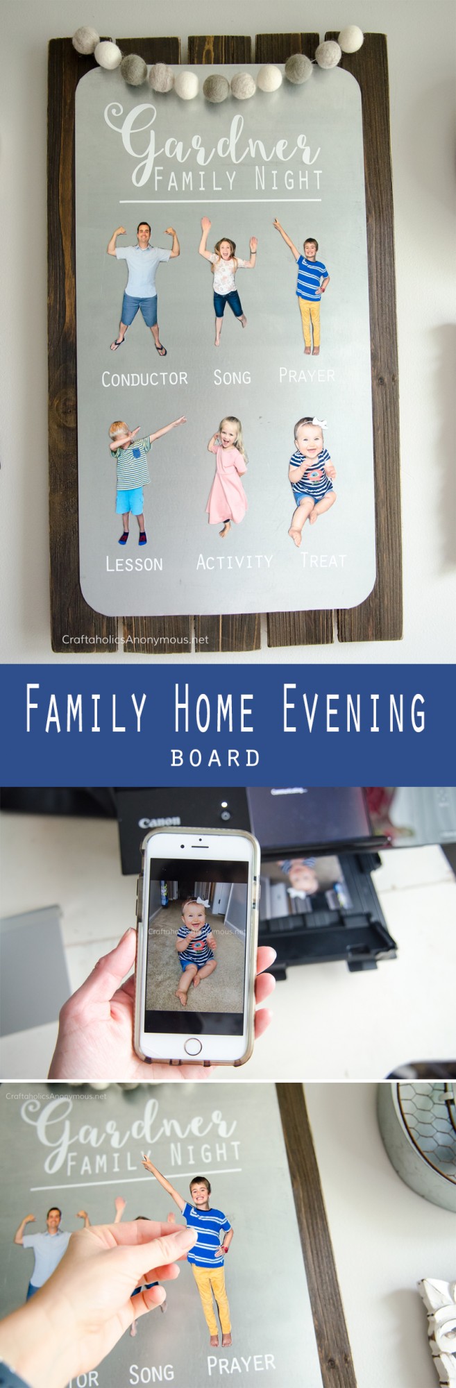 DIY FHE Board tutorial. Such a great idea to make people magnets!