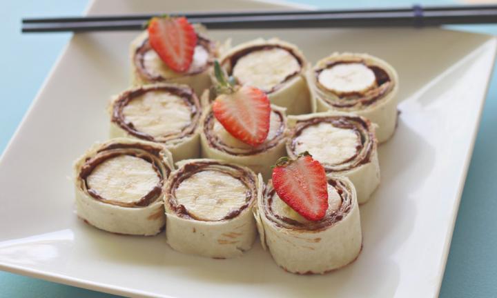 nutella + banana sushi