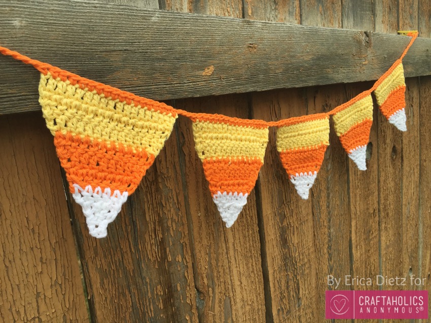 Candy Corn Crochet Bunting