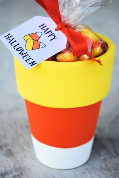 Candy Corn Teacher's Gift from Crazy Little Projects