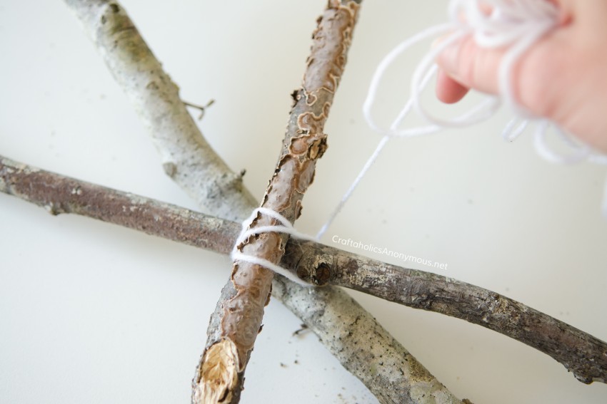 DIY stick spider web tutorial