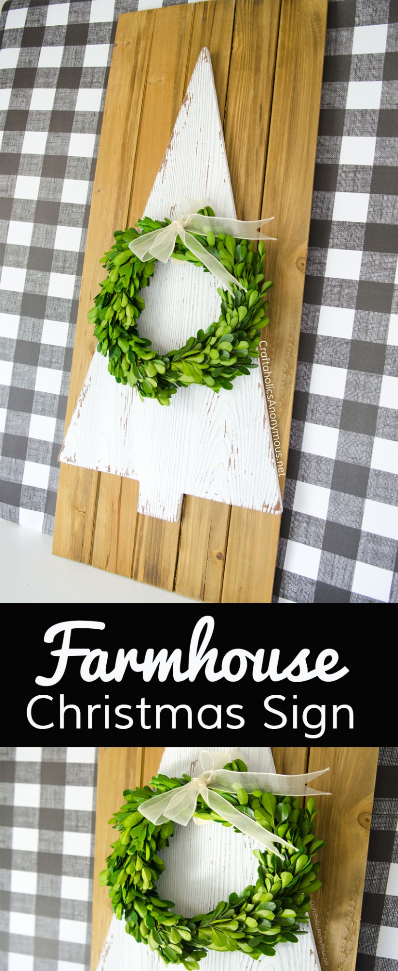 DIY Farmhouse Christmas Sign Craft tutorial idea