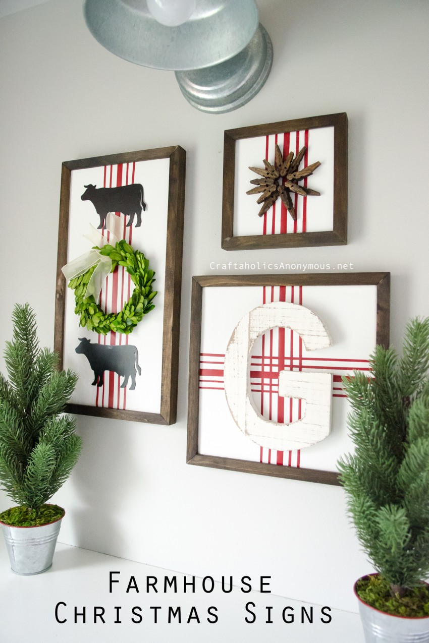 DIY Farmhouse Christmas Signs tutorial