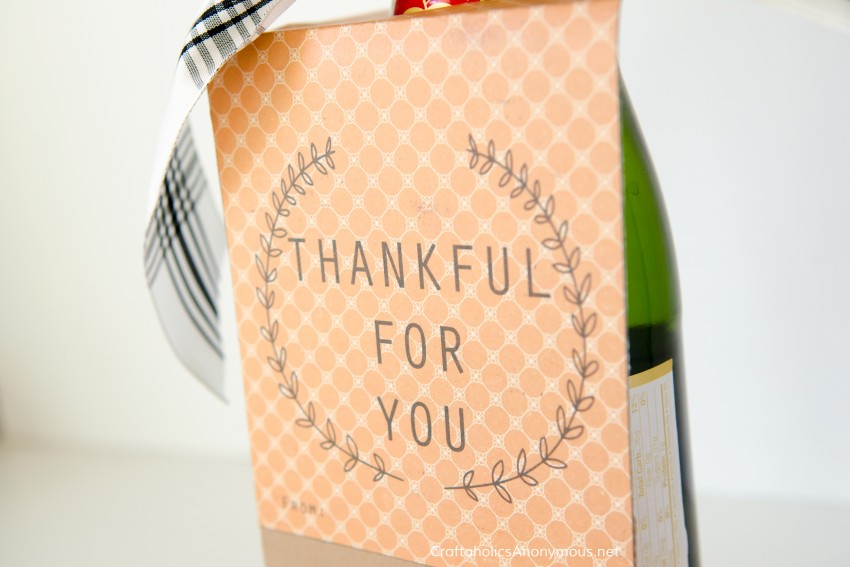 Thanksgiving Gift Idea || Wine bottle neck gift tag 