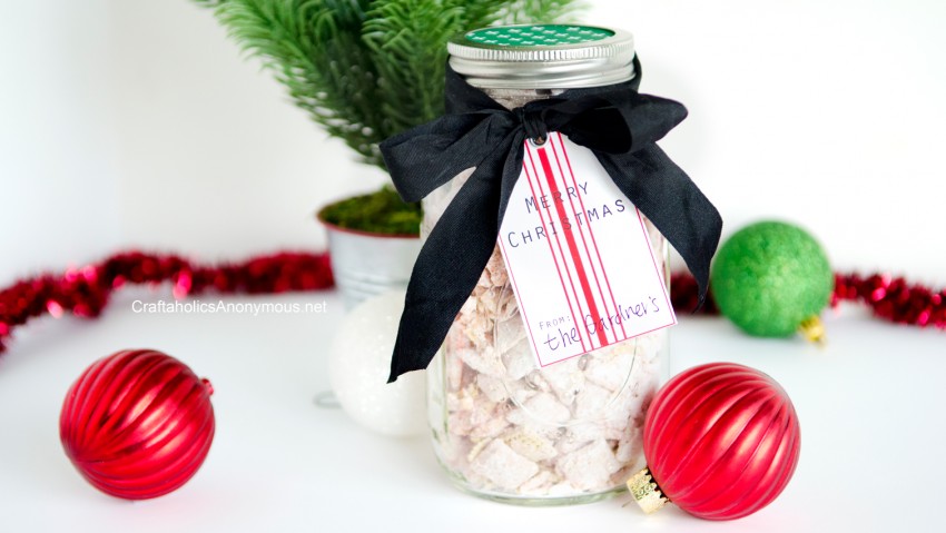 Farmhouse style Christmas Gift Tags printable + mason jar gift idea