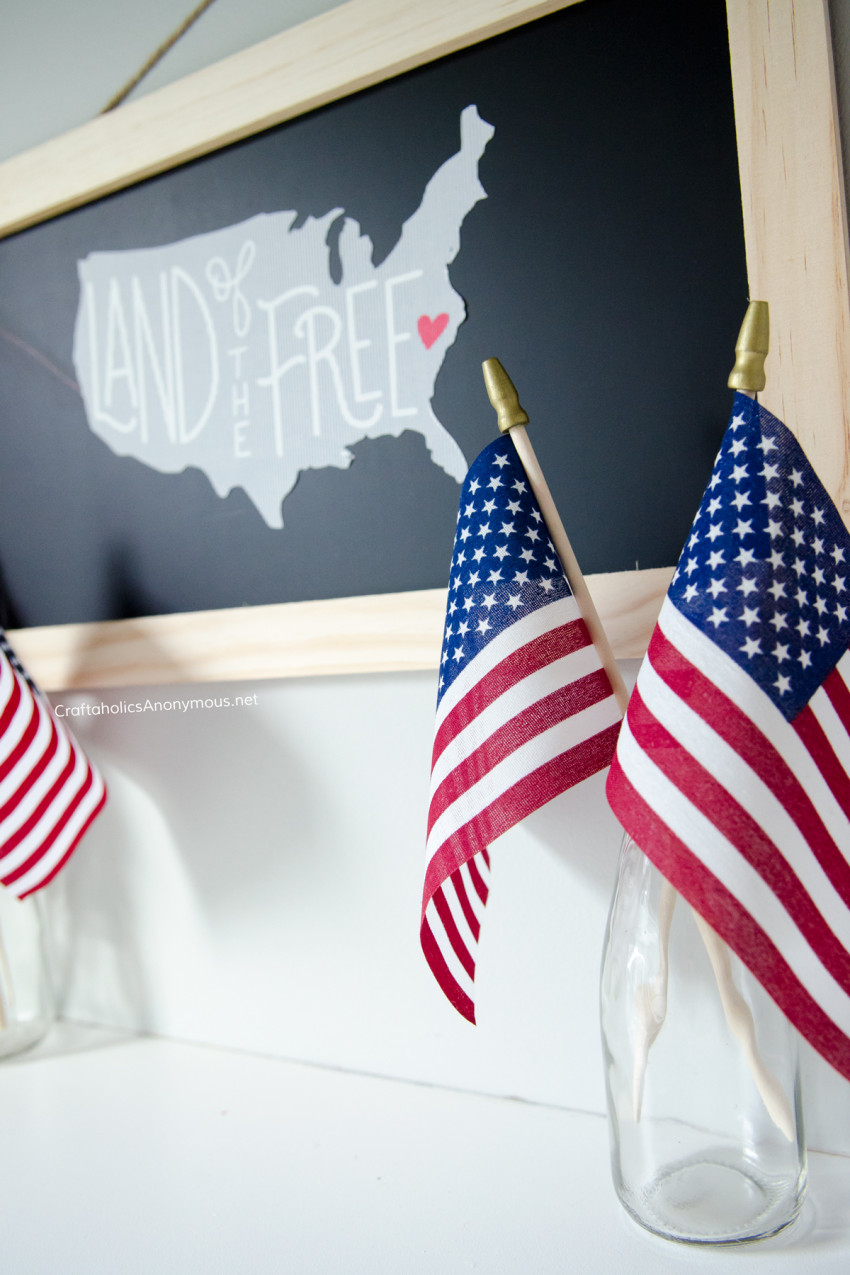 Farmhouse 4th of July Sign DIY tutorial idea