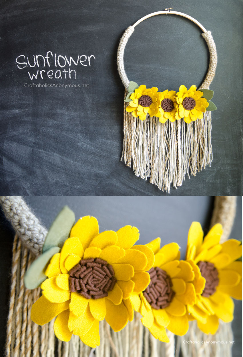 sunflower wreath collage