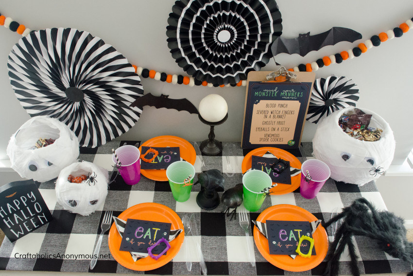Halloween Monster Manners Dinner Party idea with Free Printables