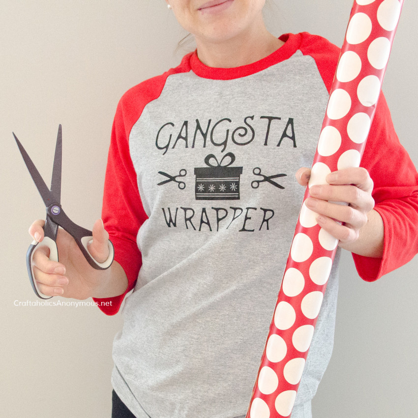 GANGSTA WRAPPER Shirt DIY Christmas T-shirt idea tutorial 