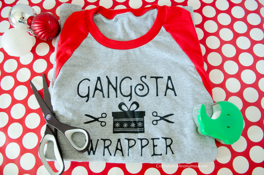 Gangsta Wrapper DIY Christmas t-shirt tutorial 